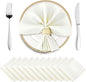 Horbaunal 16 Pack Ivory Satin Napkins 17 x 17 Inch, Square Silky Cloth Napkins, Soft Table Napkins for Weddings Banquets Parties