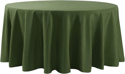 120 inch Round Tablecloth Washable Polyester Table Cloth Decorative Table Cover for Wedding Party Dining Banquet（120 inch,Willow）