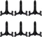 Juvale 6-Pack Wooden Plate Stands for Display - 6-Inch Black Compact Tabletop Wood Easels - Lightweight & Sturdy Plate Holder Stands for Photos & Artwork