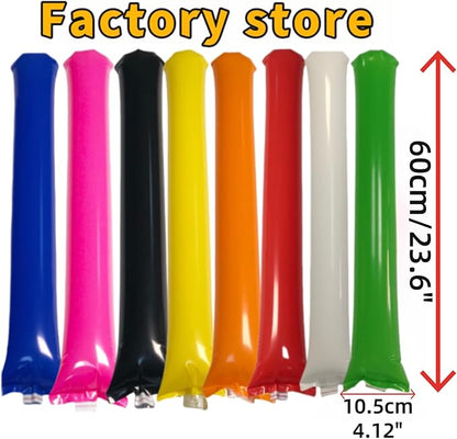 48pcs Round Head Boom Sticks Thunder Sticks Cheering Sticks Team Spirit Plastic Cheerleading Spirit Stick Clapper Inflatable Noise Maker Sports Supply (Blue)