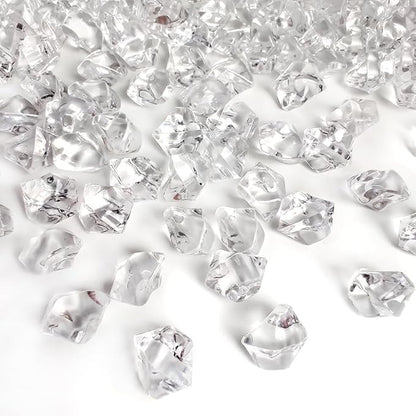 HappyFiller 1000 PCS Fake Crystal Ice Rocks Cubes in Gift Box,Clear Acrylic Stones Treasure Gems for Flower Vase Filler,Table Scatters,Wedding Centerpieces,Party Decor,Photography Props,Crafts