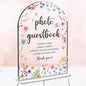Wedding Sign Decor, Photo Guest Book Sign, Wedding Sign for Reception & Event Party, Bridal Shower Decorations, Wedding Table Sign Accessories for Event 5x7 Inch Arch Acrylic (Flower)