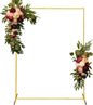 Metal Wedding Arch Backdrop Stand 6.6x5 FT Gold Square Balloon Arch Frame for Wedding, Birthday Party, Baby Shower Ceremony Decoration