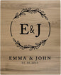Andaz Press Large Wooden Welcome Sign for Wedding Rustic Welcome Sign 16" x 20" Custom Monogram & Date Laurel Wreath Wedding Signage English Oak MDF Wood Finish Wedding Reception Indoor Outdoor Signs