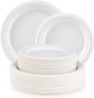 ECOLipak 120 Pack Compostable Paper Plates, 9 inch and 7 inch Heavy Duty Disposable Paper Plates, Eco friendly Sugarcane Biodegradable for Party Dinner Birthday