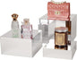 3 Pcs Acrylic Risers for Display, Acrylic Cube Box Food Display Risers Stand Shelf for Catering Dessert Collectibles Jewelry Figures Party (Silver3pc)