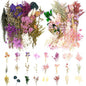 Vignee Real Dried Pressed Leaf Flowers-Multiple Colorful Pressed Flowers Daisies for Craft Resin Jewelry Making Art Craft DIY（Violet&Light Pink）