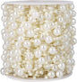 98FT Pearl Beads String Garland, 8mm 3mm Ivory Faux Pearl Beads Roll Strand Bulk for Wedding Party Flower Christmas Decoration DIY Craft