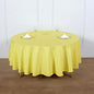 Efavormart Round Tablecloth, 90 Inch Stain & Wrinkle Resistant Washable Table Cloth, Decorative Polyester Fabric Table Cover for Banquet, Wedding, Dining- Yellow