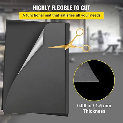 VEVOR Dance Floor Roll - 6.6x9.8ft, 0.06in Thick PVC Vinyl, Black/Grey Reversible, Non-Slip, Ballet & Jazz Style