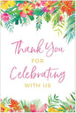 Andaz Press Extra Large Wedding Easel Board Party Sign, 12x18-inch, Tropical Leaves Plants Flowers, Thank You for Celebrating With Us, 1-Pack