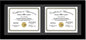 Creative Picture Frames [14x30bk-b Black Horizontal Double Diploma Frame with 2 opening Black Mat, Holds 2-10x12-inch Documents with Wall Hanger