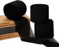 3 Rolls Black Handmade Chiffon Ribbon,1.5" x 21Yd Frayed Fringe Silk Ribbons (3 Rolls *7Yd) for Gifts Wrapping, Wedding Invitations, Bridal Bouquets, Decorations