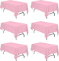 BRILLMAX 6 Pack Pink Tablecloths for 6 Foot Rectangle Tables 60 x 102 Inch - 6ft Rectangular Bulk Linen Polyester Fabric Washable Cloth Cover for Wedding Reception Banquet Birthday Party