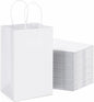 METRONIC Kraft Paper Gift Bags with Handles 5.25x3.75x8 Inch 600 Pcs | Christmas, Birthday Party Favors, Retail Shopping, Small Business Bulk | White Gift Wrap Bag