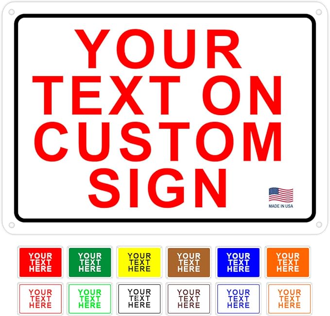 avgrafx Custom Metal Signs, 10x7 inches, Solid Aluminum, UV Printed, Portrait Orientation, No Soliciting, SIGNAGE, Residential & Commercial, Indoor & Outdoor, Door & Wall Mount, Home & Business