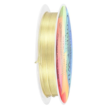 0.8 mm/20 Gauge Copper Wire for Jewelry Making, 7.5FT Copper Beading Craft Wire for Jewelry/Weaving/DIY Crafting/Planting, Color-Retaining [2.3 M, Light Golden]