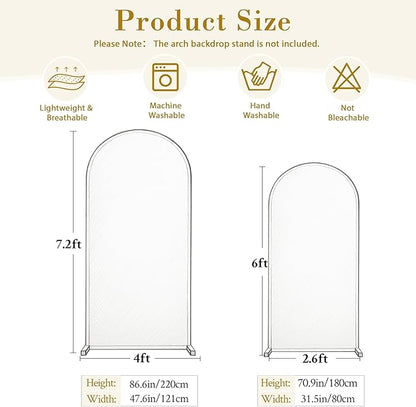 Brown Green Arch Backdrop Cover for Wedding, 7.2FT 6FT Set of 2 Stretchy Spandex Fitted Arch Stand Cover for Baby Shower, Birthday Party Decor, Chiara Backdrop Cover with Double-Sided Design