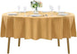 60 inch Round Tablecloth Washable Polyester Table Cloth Decorative Table Cover for Wedding Party Dining Banquet（60 inch,Gold）
