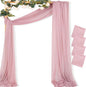 MLMC Dusty Rose Wedding Arch Draping Fabric 4 Panels 29" x 20 FT Extra Long Gauze Drapes Sheer Backdrop Curtains 6.6 Yards Outdoor Drapery Panels for Wedding Ceremony Party Ceiling Decoration