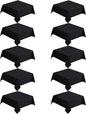 VidaFete Square Tablecloth 10 Pack52 x 52 Inch Tablecloths Stain Wrinkle Resistant Polyester Dining Table Cover for Kitchen Dinning Party Wedding Rectangular Tabletop Buffet Decoration(Black)