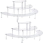 2PACKS Acrylic Display Risers, 3 Tier Clear Cupcake Stand Risers, Perfume Stand Organizer, Half Moon Dessert Stand, HENABLE Shelf Risers for Display Stands for Food, Amiibo Funko POP Figure (2half moon)