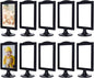NahNah Double Sided Standing Picture Frames - (Black, 10 Count) 4x6 Inch, Plastic Pedestal Photo Frame with Inserts and Base - 2 Sided Tabletop Vertical Display Frame for Wedding Table Bridal