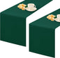 2 Pack Green Table Runner 12 x 90 Inch Solid Color Farmhouse Runners Coffee Table Dresser for Daily Party Home Decoration
