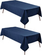 Hiasan 2 Pieces Rectangle Tablecloth - Waterproof Washable Polyester Table Cloth for Dining Room Kitchen Party Camping, Navy Blue, 54 x 108 Inch