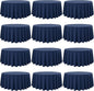 12 Pack 108 Inch Round Tablecloth, Navy Blue Polyester Table Cloth for Round Table, Fabric Washable TableCover for Wedding Party Dining TableBuffet Banquet Restaurant and Camping