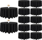 12 Pack Black Round Tablecloth 90 Inch Black Table Cloth Stain and Wrinkle Resistant Reusable and Washable Polyester Fabric Table Covers for Buffet Wedding Party and Banquet
