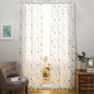Floral Embroidery Sheer Curtains Blue 95 Inches Long, Window Treatments Rod Pocket Drapes for Living room, Bedroom, Semi Crinkle Voile Curtain Panels for Yard, Patio, Villa, Parlor, Set of 2, 52"x95".