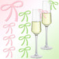 50 Pcs Bows Drink Tags Coquette Bow Wine Glass Charms Acrylic Bowknot Drink Tag for Bachelorette Birthday Wedding Coquette Tasting Party Decor Accessory(Green, Pink)
