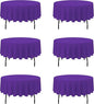BRILLMAX 6 Pack Purple Round Tablecloths 90 Inch - Circle Bulk Linen Polyester Fabric Washable Table Cloth Cover for Wedding Reception Banquet Birthday Party Buffet Restaurant