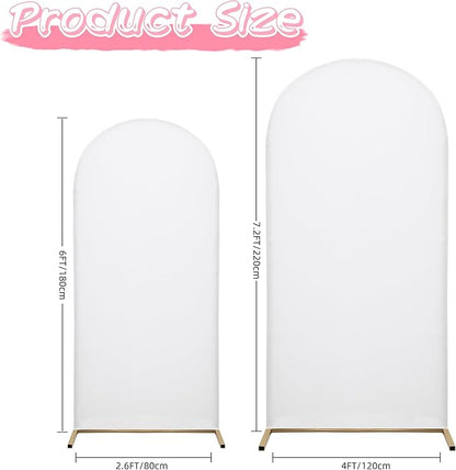 DREAHOTEXTIL Wedding Arch Frame Cover 7.2FT Arch Background Cover Spandex Fabric Elastic Background Suitable for Weddings, Birthday Parties, Baby Showers, banquets, and Ceremonial Decorations（White）