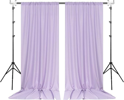 MYSKY HOME 10ft x 7ft Curtains Backdrop Curtains for Parties Light Purple Background Curtains Drapes Wedding Curtains Stage Curtains Rod Pocket Drapes Backdrop for Baby Showers, 5ft x 7ft, 2 Panels