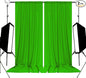 10ft x 8ft Green Screen Backdrop for Photography, High Density Backdrop Curtains, Backdrops for Photoshoot for Photography, Video Calls, Streaming, Gaming, Greenscreen Background, 5ft x 8ft, 2 Panels