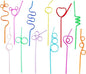 24 Pcs Silly Crazy Straws for Kids Reusable Plastic Loop Curly Crazy Drinking Straws for Classroom Activities Valentines Day Gift Christmas Birthday Wedding Party Supplies Decoration