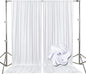 10ft x 10ft White Backdrop Curtains for Parties, Fabric Satin Background Curtain with Rod Pockets for Weddings, Birthday, Baby Shower, Photography, Graduation Party Backdrop Drapes, 2 Panels