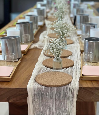 Ivory Cheesecloth Table Runner Set of 2 Runners 141 in Long Each Cream Gauze Table for Wedding Table Baby Shower Decorations or Bridal Shower Decor Table Cloth Modern Table Runner Boho Table Decor