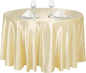 Ruisita 120 Inches Round Satin Tablecloths Champagne Overlay Round Satin Table Cover Bright Silk Tablecloth Smooth Fabric Tablecloth for Wedding Banquet Table Decoration