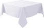 Biscaynebay Textured Fabric Square Tablecloths 60x60 Inches, White Water Resistant Table Cloth Small Card Folding Table Covers Linen for Dining, Kitchen, Wedding and Parties etc. Machine Washable