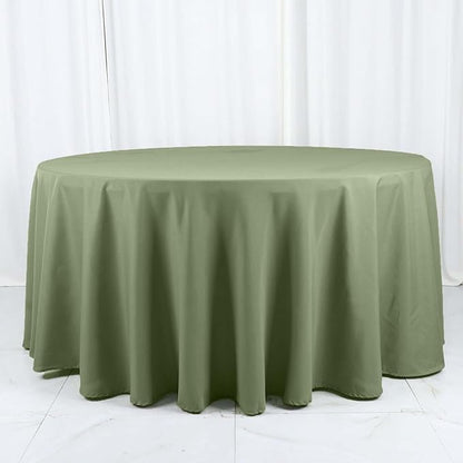 Efavormart Round Tablecloth, 120 Inch Stain & Wrinkle Resistant Washable Table Cloth, Decorative Polyester Fabric Table Cover for Banquet, Wedding, Dining - Eucalyptus Sage Green