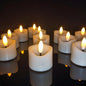 48 Pack Battery Operated Votive Candles 1.5 x 1.67 inches Flameless Votive Tealights Black Wick Tea Lights LED Electric Fake Candles Realistic for Wedding Christmas Thanksgiving Party Decoration