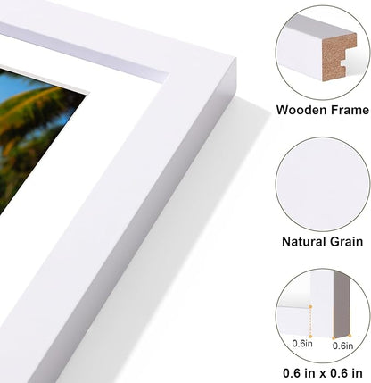 Vittanly 8x20 Collage Picture Frame, Displays 4Pcs 4x6 Pictures with Mat, Picture Frames Collage Wall Decor for Horizontal or Vertical Display, White, 1 Pack