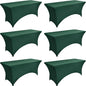6-Pack 6ft Spandex Table Covers for Rectangle Standard Folding Tables - Wrinkle Resistant Stretch Tablecloths - Ultimate Fitted Table Protector for Parties, Trade Shows, Wedding