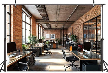 5X4ft Office Video Photo Backdrop Photography Background for Recording Conference, Zoom Home Podcast Backdrops Photo Booth Prop Decorations Wall Decor Tablecloth