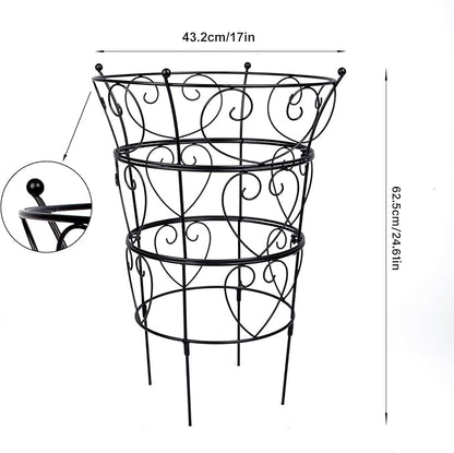 Large Obelisk Trellis Peony Cage 24.6x17 Inches - Premium Metal Plant Support for Outdoor Gardens, Easy Assembly, Sturdy Design, Perfect for Climbing Plants