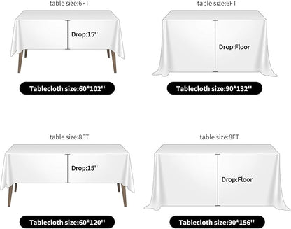 Ascoza 2pack 60x120 Inch Gold Rectangular Tablecloth 6 Feet Table Cloth in Polyester Fabric for Wedding/Banquet/Restaurant/Parties