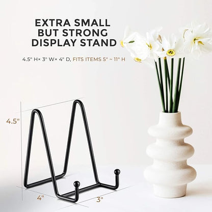 TR-LIFE Plate Stands for Display - 4.5 Inch Plate Holder Display Stand + Metal Frame Holder Stand for Picture, Decorative Plate, Book, Photo Easel